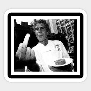 Anthony Bourdain middle finger Sticker